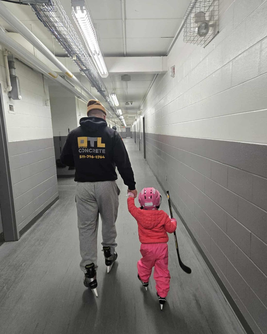 OTL owner walking his daughter into a Windsor-Essex hockey rink